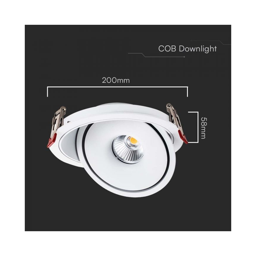 LED infälld spotlight LED/28W/230V 3000/4000/6400K Ø 20 cm vit
