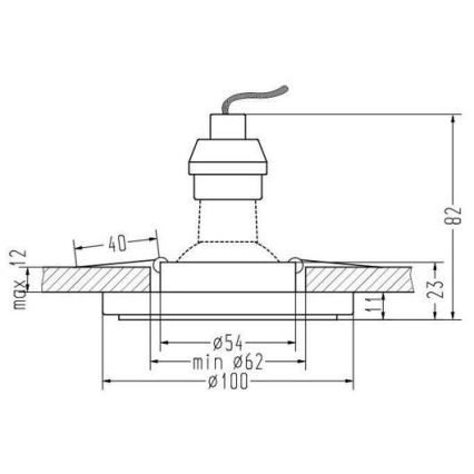 LED infälld taklampa EYE 1xGU10/50W + LED/3W/230V