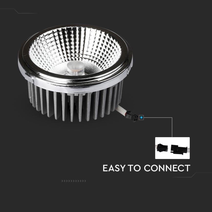 LED Infälld spotlight LED/20W/230V 6400K 40°/20° diameter 11 cm skinande krom