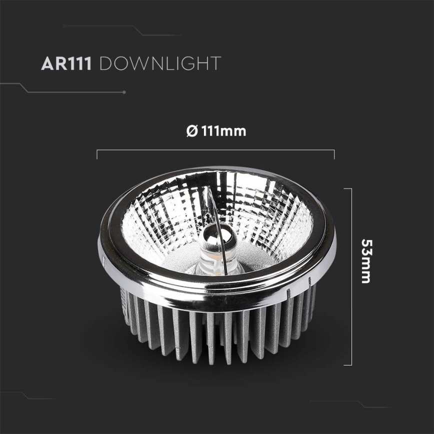 LED Infälld spotlight LED/20W/230V 6400K 40°/20° diameter 11 cm skinande krom