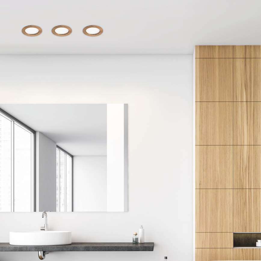 LED infälld taklampa WOODY SPOT LED/12,5W/230V 4000K valnöt Ø 16 cm