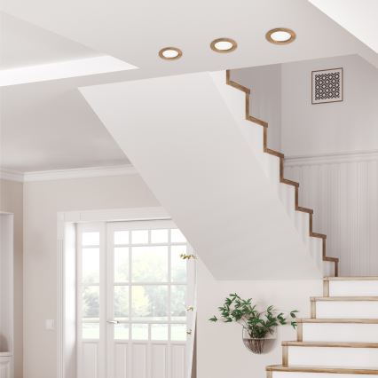 LED infälld taklampa WOODY SPOT LED/12,5W/230V 4000K valnöt Ø 16 cm