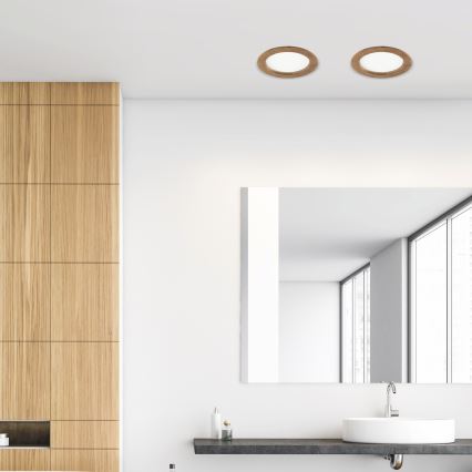 LED infälld takspot WOODY SPOT LED/16,5W/230V 4000K valnöt Ø 18,5 cm