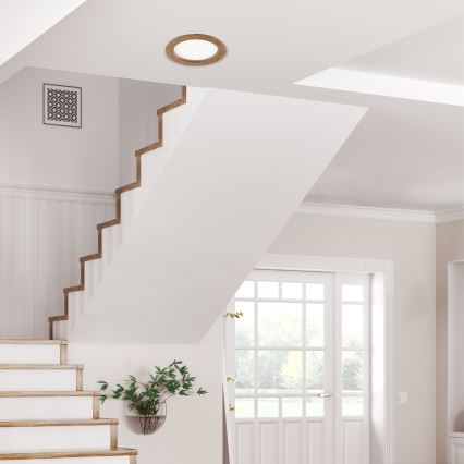 LED infälld takspot WOODY SPOT LED/16,5W/230V 4000K valnöt Ø 18,5 cm