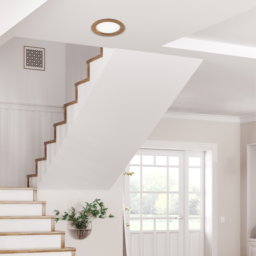 LED infälld takspot WOODY SPOT LED/16,5W/230V 4000K valnöt Ø 18,5 cm