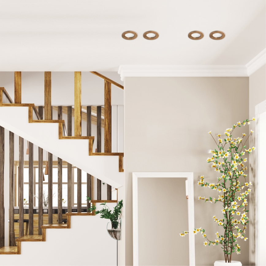 LED infälld spotlight WOODY SPOT LED/5,5W/230V 4000K valnöt Ø 10 cm