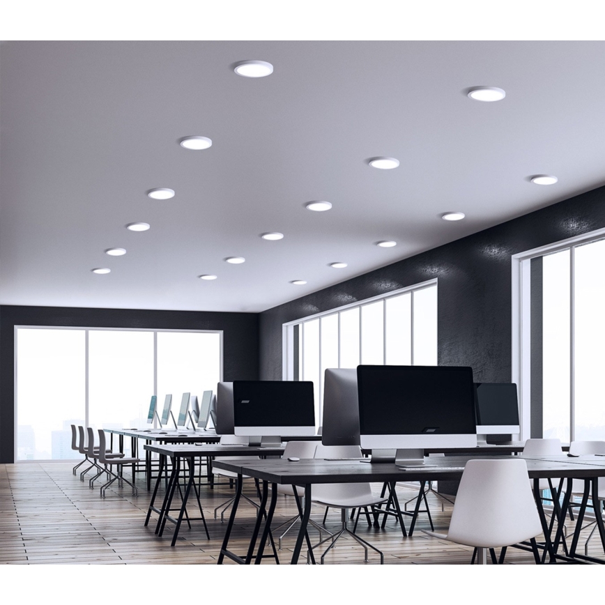 LED-infälld takarmatur ALGINE 2 i 1, 12 W, 230 V, 4000 K, vit