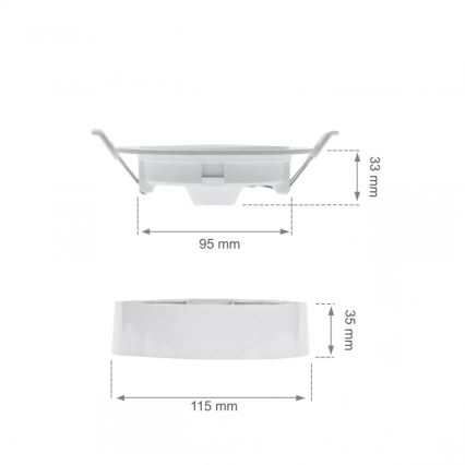 LED-infälld takarmatur ALGINE 2-i-1 LED/6W/230V 4000K vit