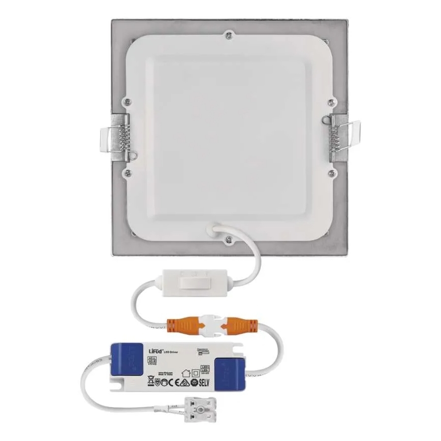 LED infälld takarmatur NEXXO LED/12,5W/230V 3000/3500/4000K silver 17x17 cm