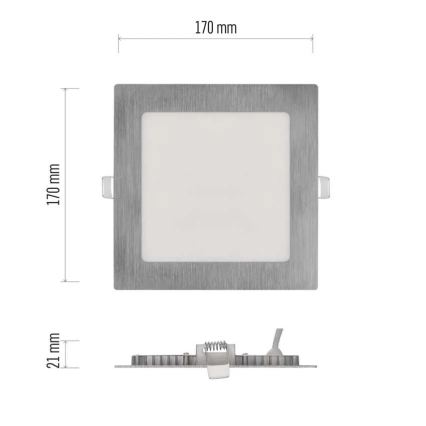 LED infälld takarmatur NEXXO LED/12,5W/230V 3000/3500/4000K silver 17x17 cm