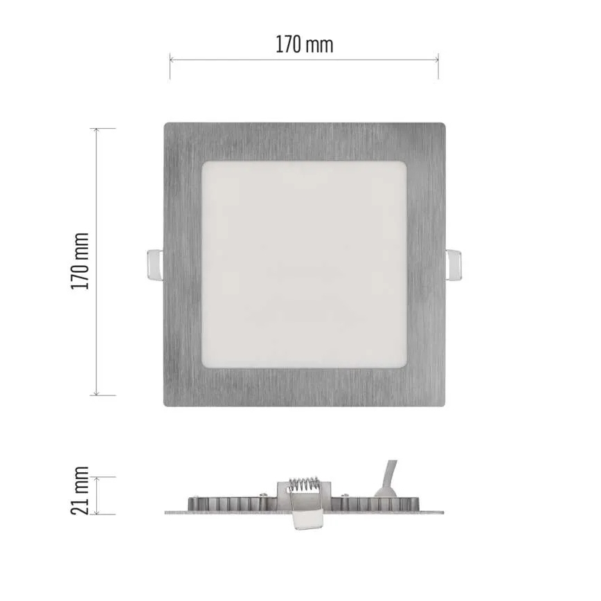 LED infälld takarmatur NEXXO LED/12,5W/230V 3000/3500/4000K silver 17x17 cm
