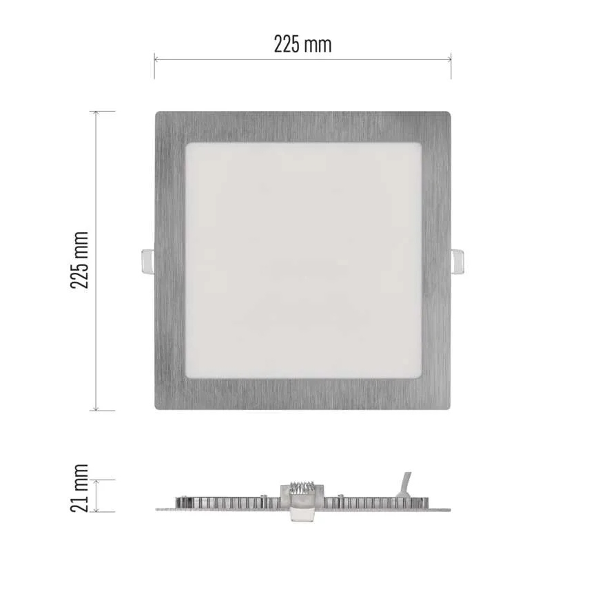 LED infälld takarmatur NEXXO LED/18W/230V 3000/3500/4000K silverfärgad 22,5x22,5 cm