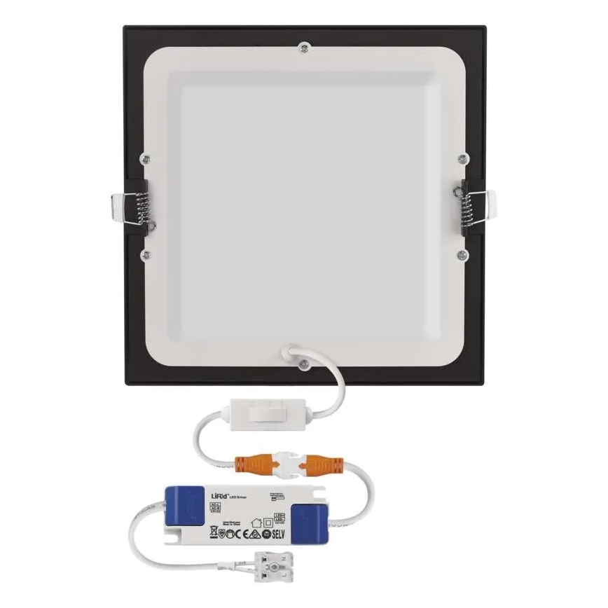 LED infälld takarmatur NEXXO LED/18W/230V 3000/3500/4000K svart 22,5 x 22,5 cm