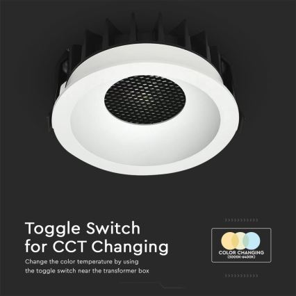 LED infälld taklampa LED/24W/230V 3000/4000/6400K Ø 13,5 cm vit