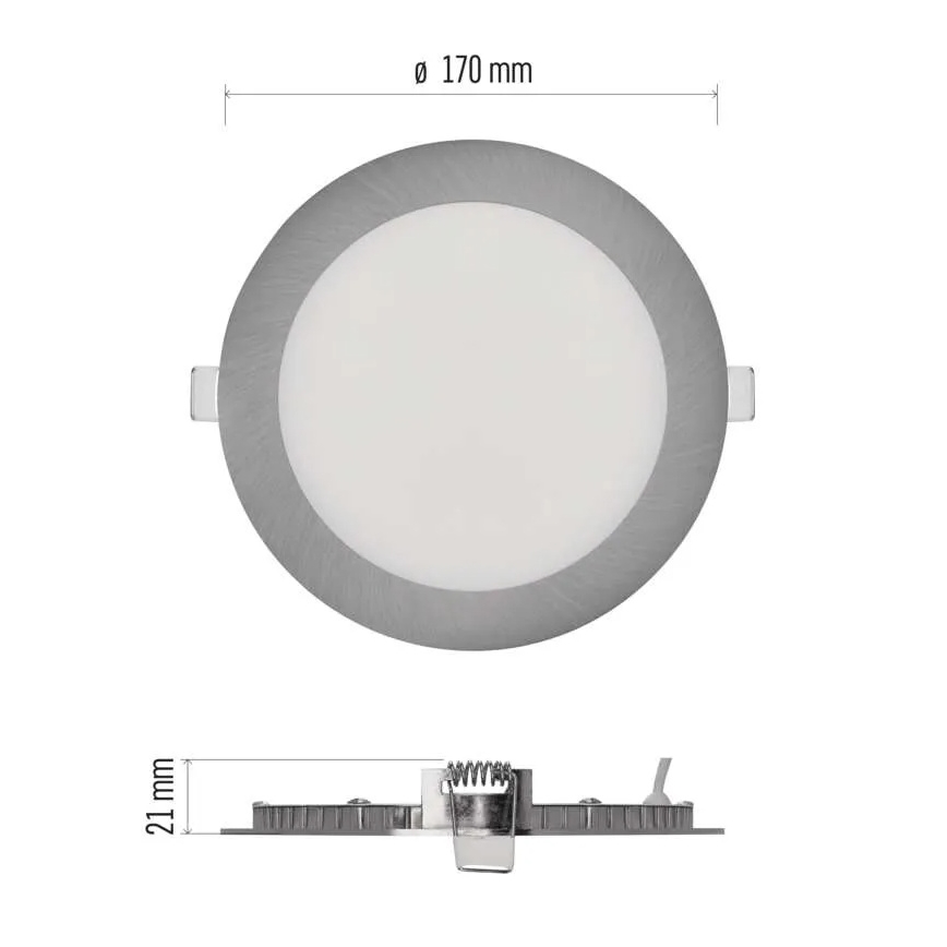 LED-infälld taklampa NEXXO LED/12,5W/230V 3000/3500/4000K silverfärgad Ø 17 cm