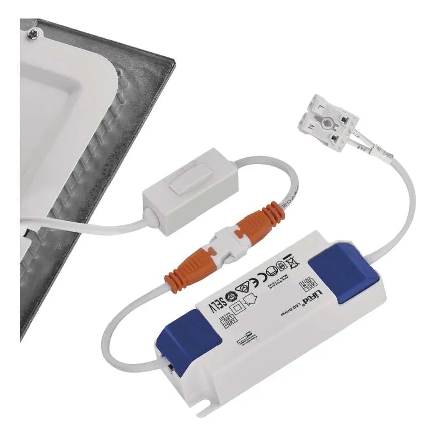 LED infälld taklampa NEXXO LED/7W/230V 3000/3500/4000K silverfärgad 12x12 cm