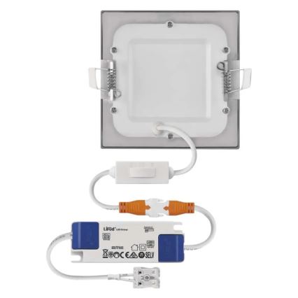 LED infälld taklampa NEXXO LED/7W/230V 3000/3500/4000K silverfärgad 12x12 cm