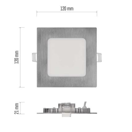 LED infälld taklampa NEXXO LED/7W/230V 3000/3500/4000K silverfärgad 12x12 cm