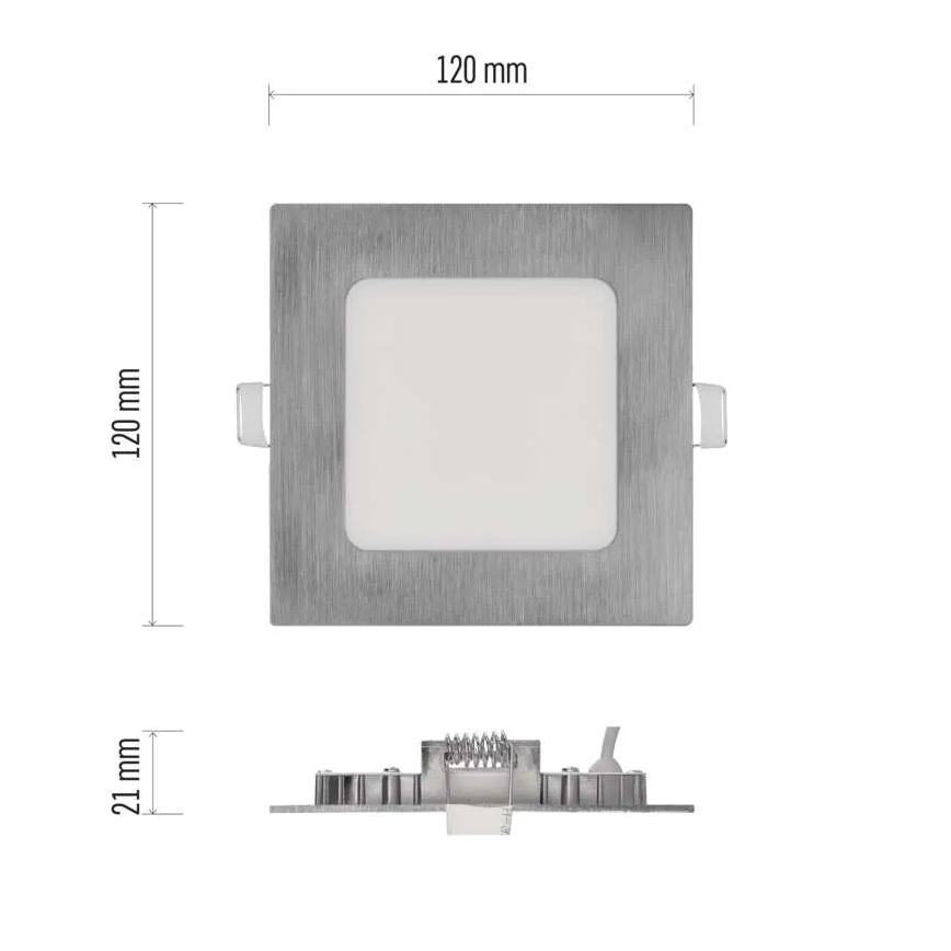 LED infälld taklampa NEXXO LED/7W/230V 3000/3500/4000K silverfärgad 12x12 cm