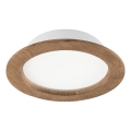 LED infälld takspot WOODY SPOT LED/16,5W/230V 4000K valnöt Ø 18,5 cm
