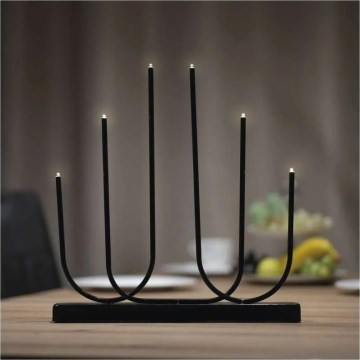 LED jul-ljusstake 6xLED/2xAA svart