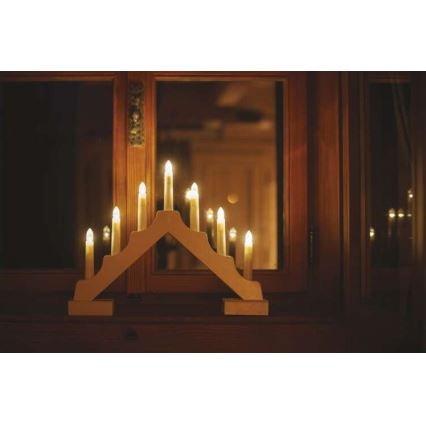 LED jul ljusstake  7xLED/2xAA beige 