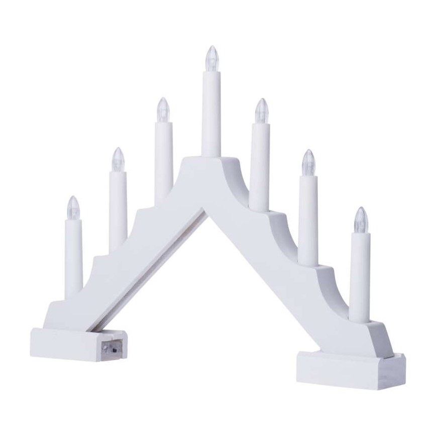 LED jul ljusstake  7xLED/2xAA vit