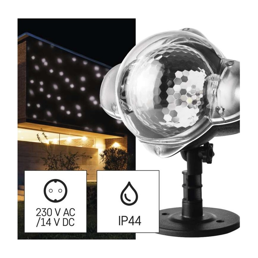 LED Jul utomhusprojektor LED/4W/230V IP44 vit