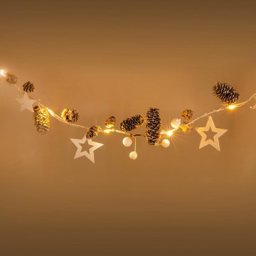 LED Julbelysning 10xLED/3xAA 2,5m varmvit