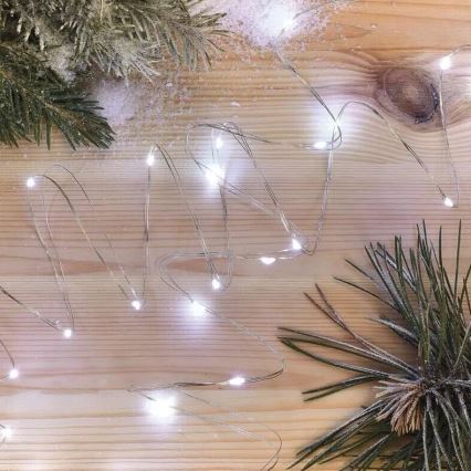 LED Julbelysning 20xLED/2xAA 2,4m kallvit