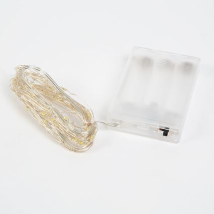 LED Julbelysning 50xLED/3xAA 5,25m varmvit