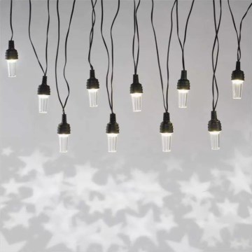 LED julbelysning för utomhusbruk, ljusslinga 10xLED/9,5 m, IP44, kallvit