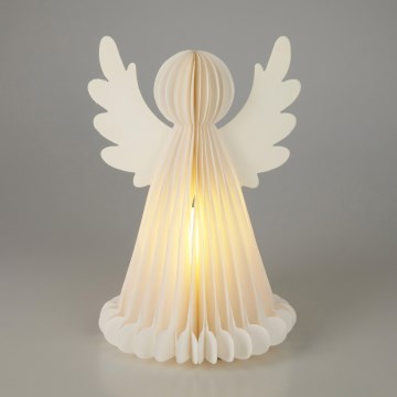 LED-juldekoration 12xLED/3xAA 38 cm varmvit ängel