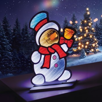 LED-juldekoration 177xLED/230V 30,5 cm snögubbe med bjällra