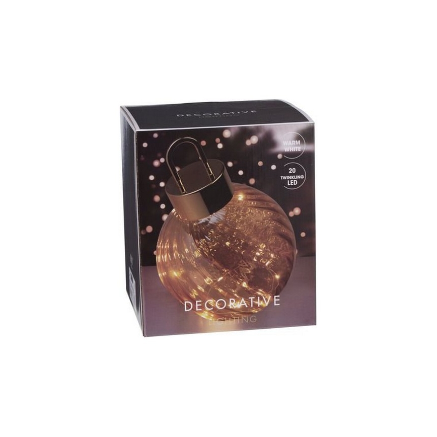 LED juldekoration 20xLED/3xAAA Ø 20 cm varmvit julkula