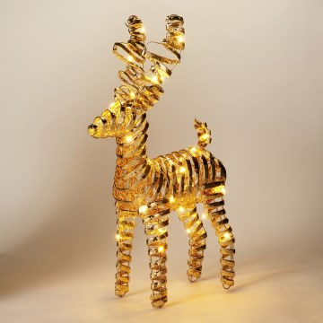 LED juldekoration 30xLED/3xAA 37 cm varmvit ren/guld