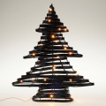 LED juldekoration 30xLED/3xAA 40 cm varmvit julgran/svart