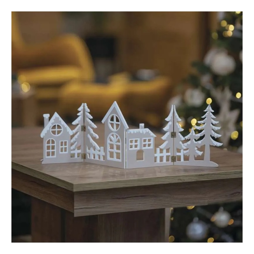 LED juldekoration 40xLED/2xAA varmvit stad