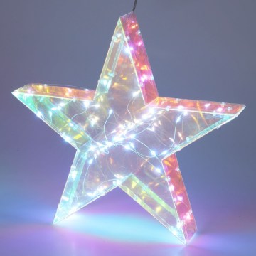 LED juldekoration 50xLED/3xAA 40 cm varmvit stjärna