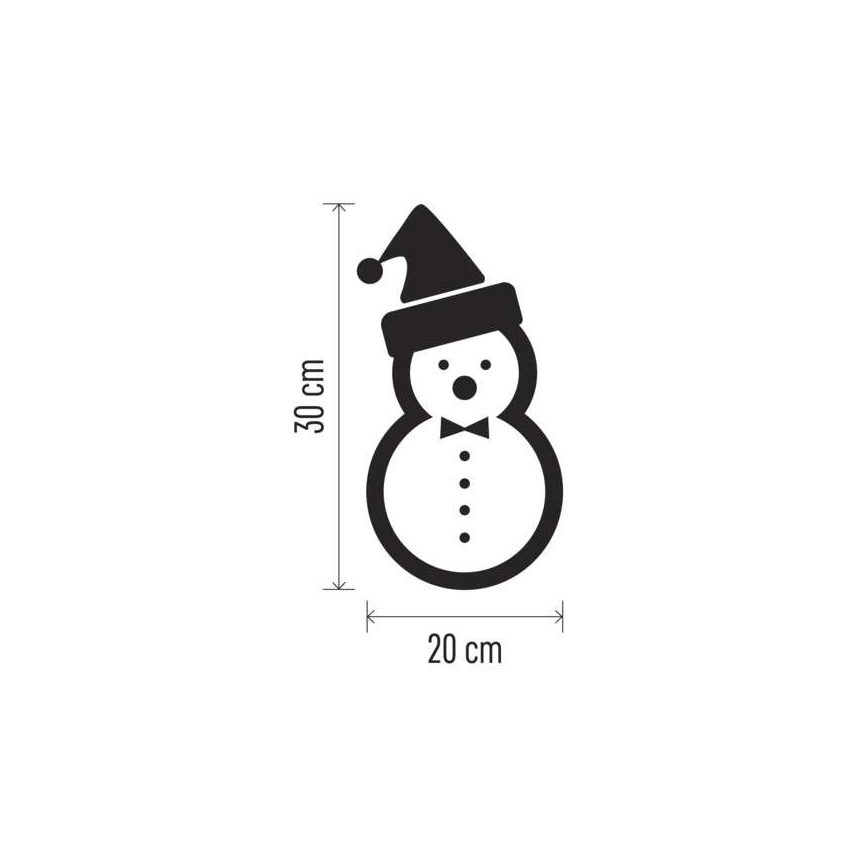 LED juldekoration  5xLED/2xAA Snögubbe 