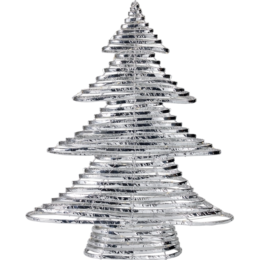 LED juldekoration 60xLED/3xAA 60 cm varmvit julgran/silver