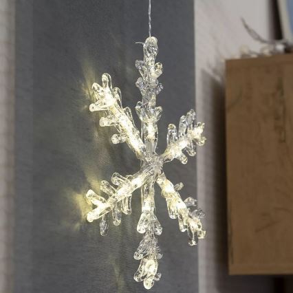 LED juldekoration för fönster 16xLED/3xAA varmvit