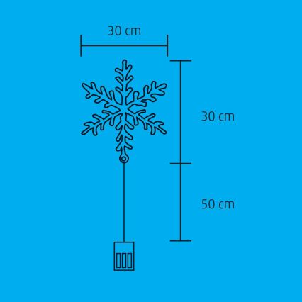LED juldekoration för fönster 16xLED/3xAA varmvit