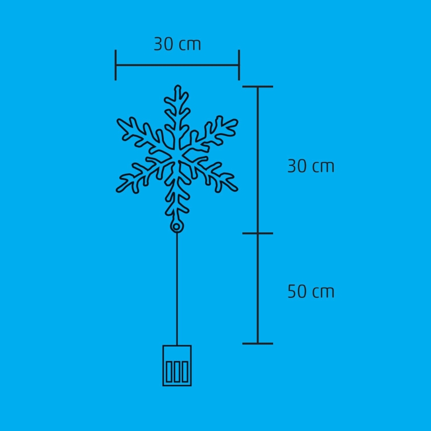 LED juldekoration för fönster 16xLED/3xAA varmvit