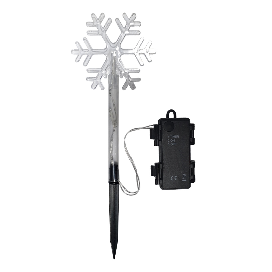 LED juldekoration för utomhusbruk 3xLED/2xAA IP44 varmvit snöflinga