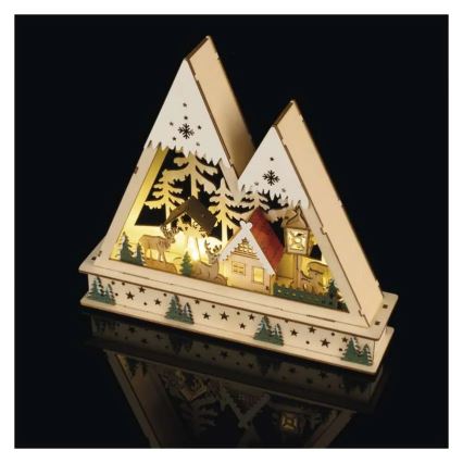 LED juldekoration LED/0,6W/2xAA jullandskap