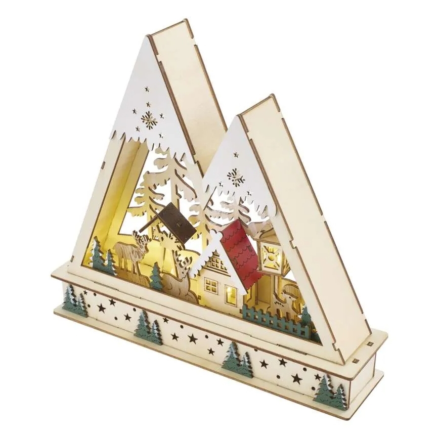 LED juldekoration LED/0,6W/2xAA jullandskap