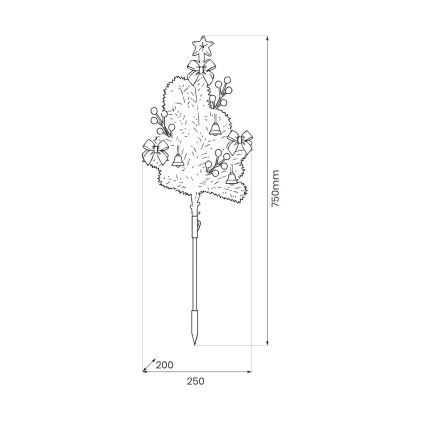 LED-juldekoration LED/1W/230V 75 cm IP44 vit
