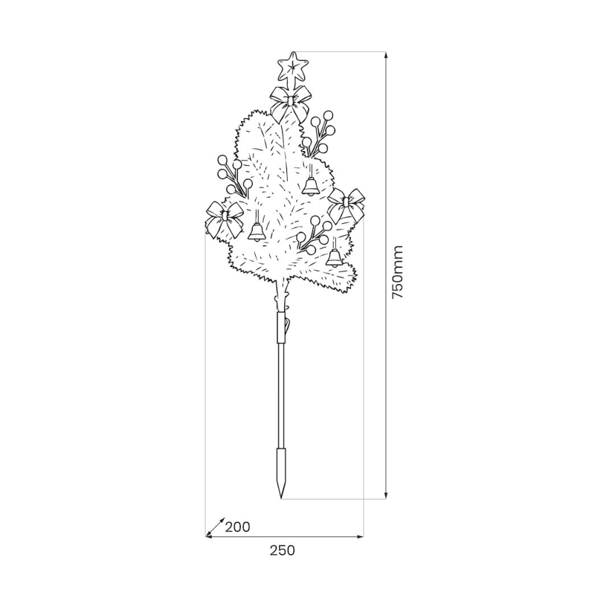LED-juldekoration LED/1W/230V 75 cm IP44 vit