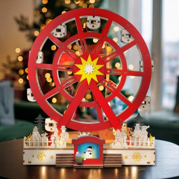 LED juldekoration LED/2xAA/varm vit karusell